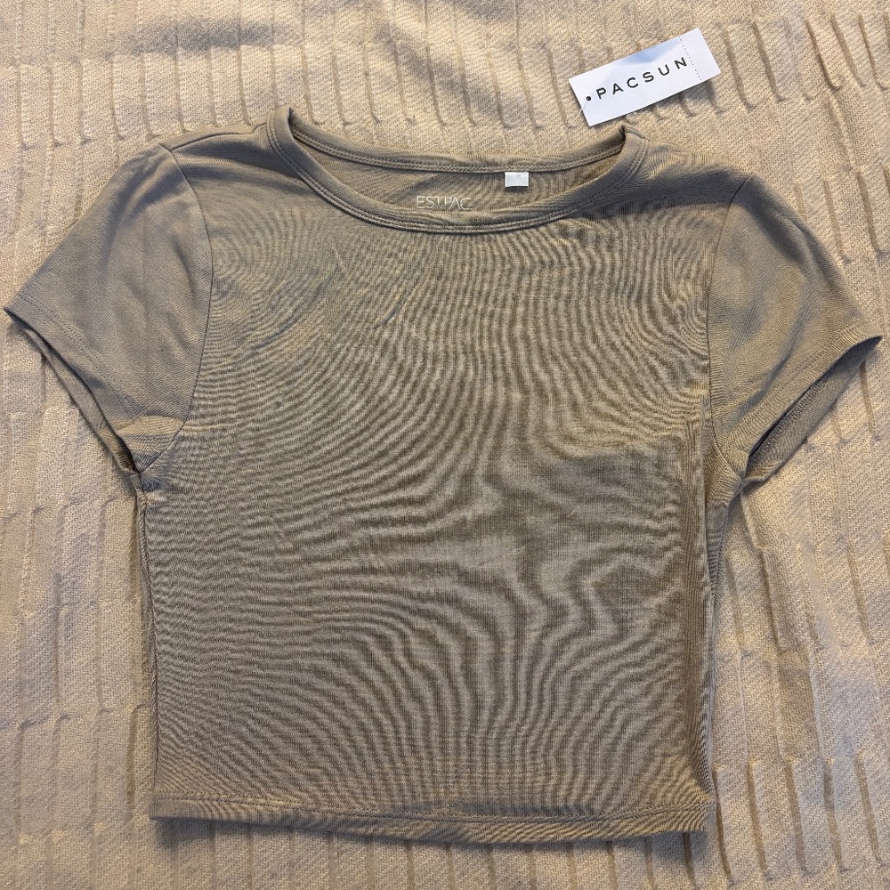 Pacsun tan cropped top